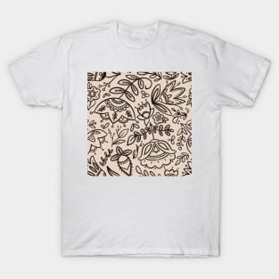 Folk art botanical pattern T-Shirt